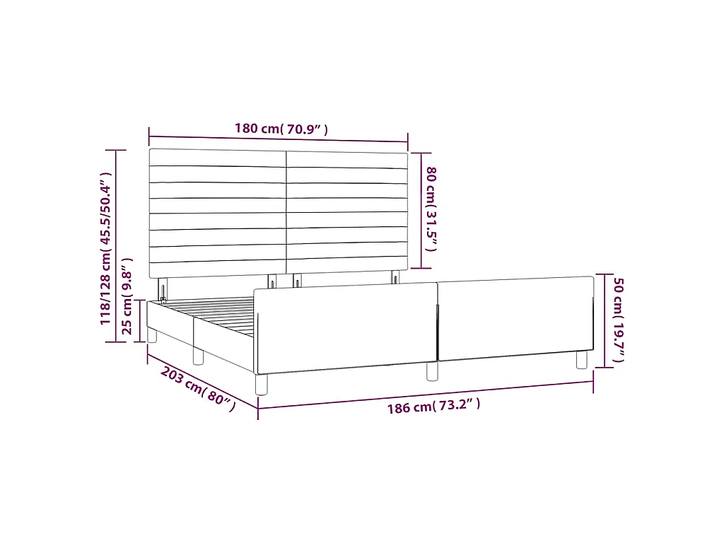 Bedframe met hoofdeinde fluweel donkerblauw 180x200 cm
