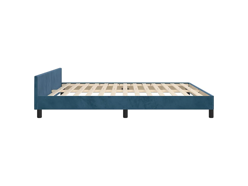 Bedframe met hoofdeinde fluweel donkerblauw 180x200 cm