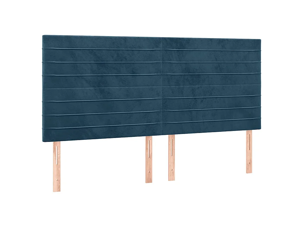 Bedframe met hoofdeinde fluweel donkerblauw 180x200 cm