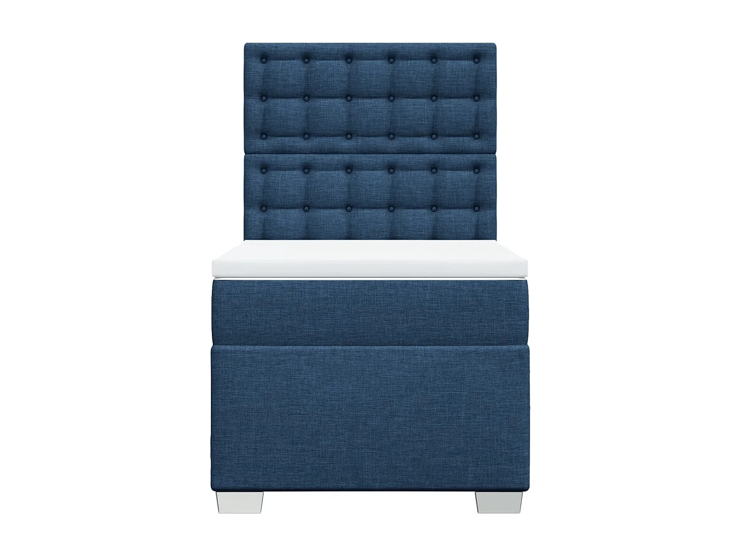 Cama com molas/colchão 80x200 cm tecido azul