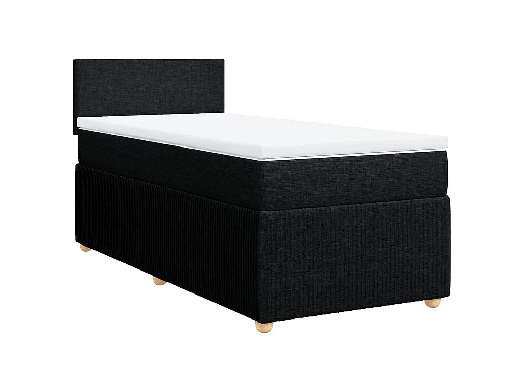 Boxspringbett mit Matratze Schwarz 90x190 cm Stoff