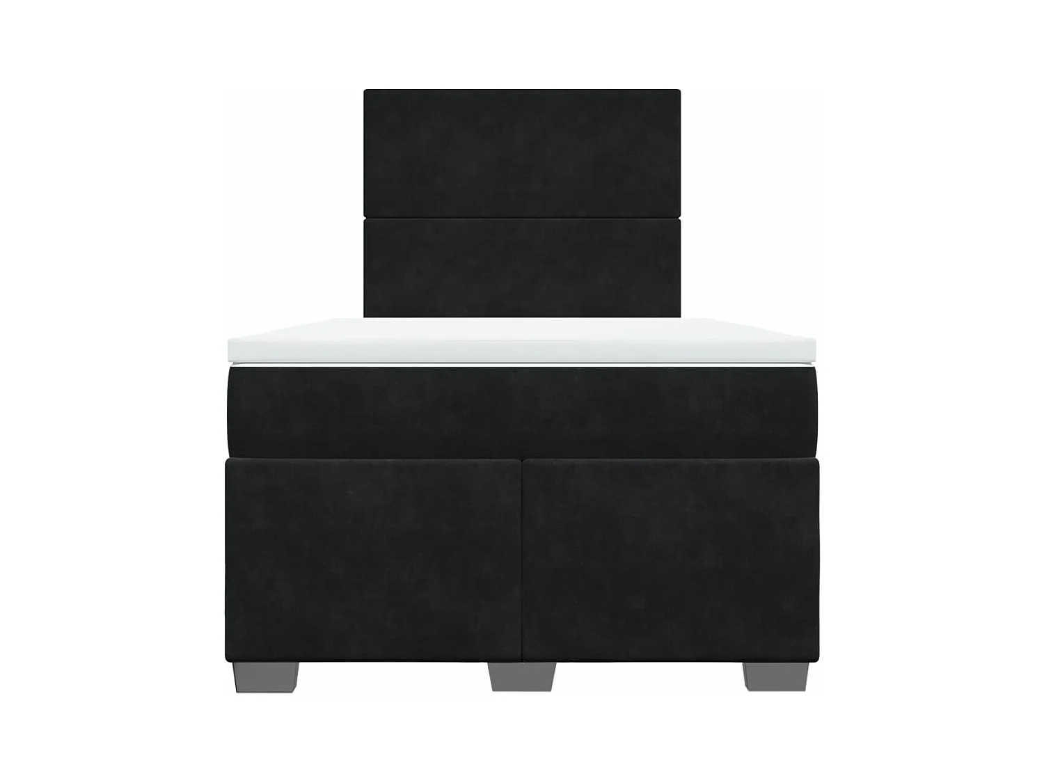 Giroletto a Molle con Materasso Nero 120x190 cm in Velluto