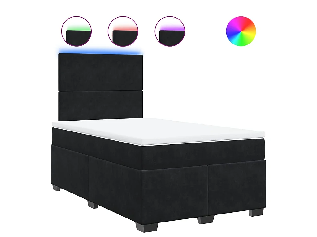 Boxspringbett mit Matratze Schwarz 120x190 cm Samt