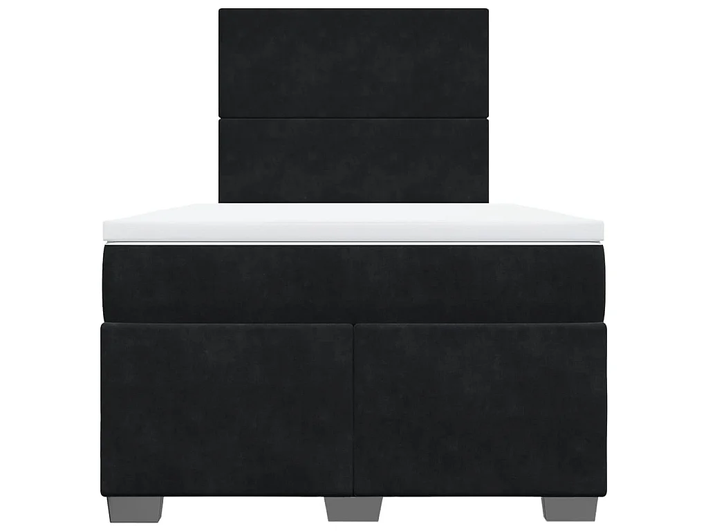 Boxspringbett mit Matratze Schwarz 120x190 cm Samt