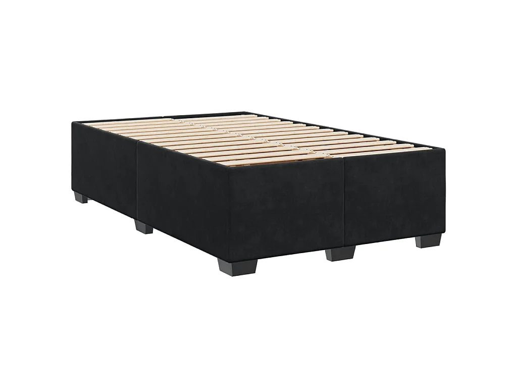Boxspringbett mit Matratze Schwarz 120x190 cm Samt