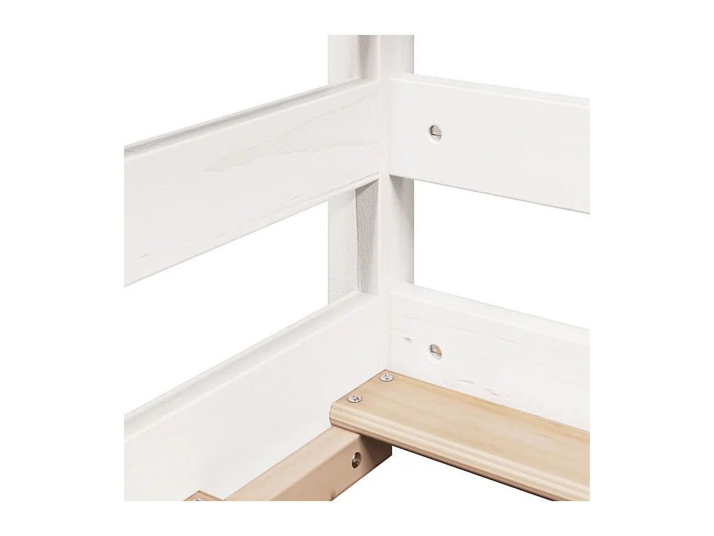 Kinderbed met bedhuis 75x190 cm massief grenenhout wit