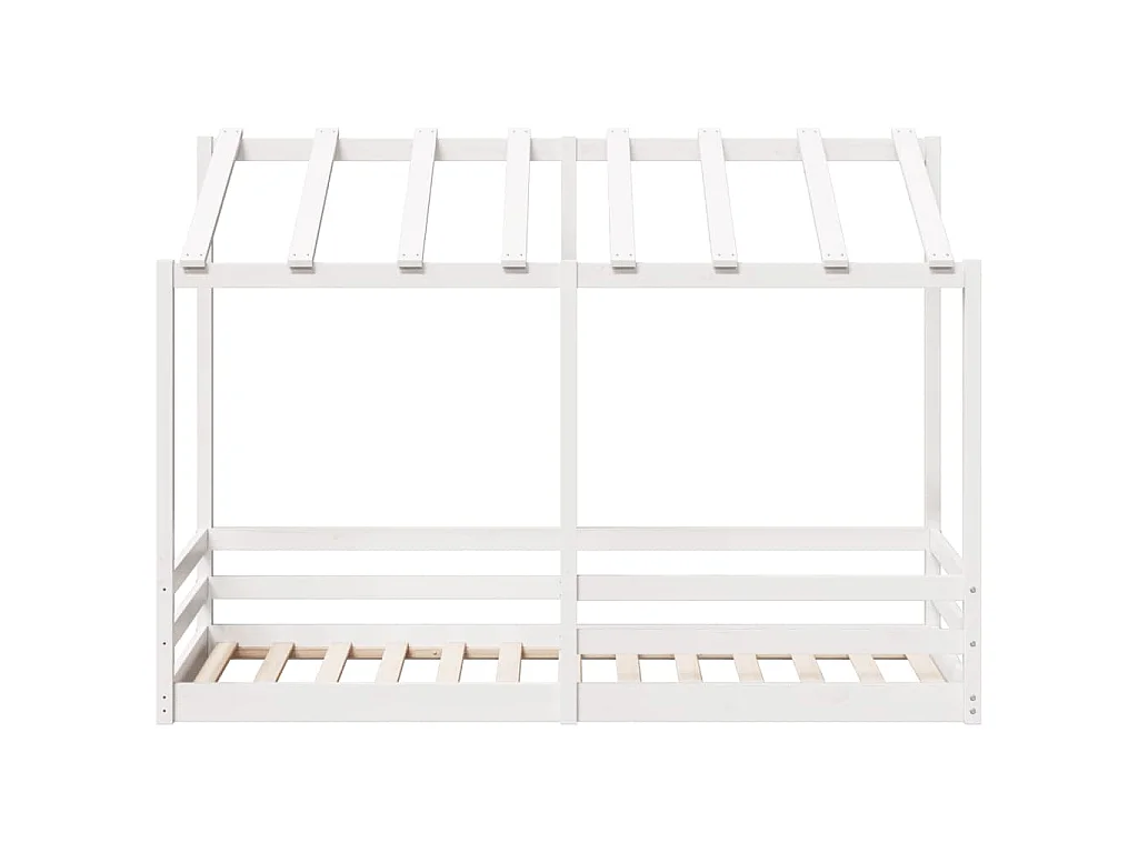 Lit pour enfants sans matelas blanc 75x190 cm bois pin massif