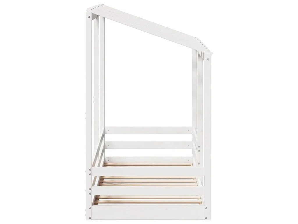 Lit pour enfants sans matelas blanc 75x190 cm bois pin massif