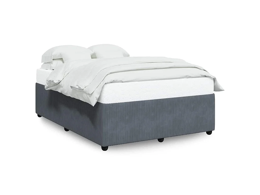 Cadre de lit sans matelas gris foncé 140x190 cm velours