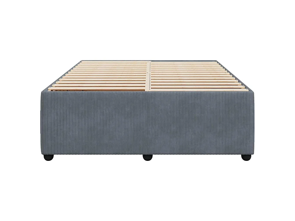 Cadre de lit sans matelas gris foncé 140x190 cm velours