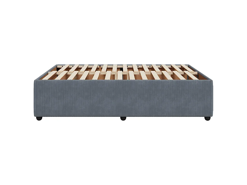 Cadre de lit sans matelas gris foncé 140x190 cm velours