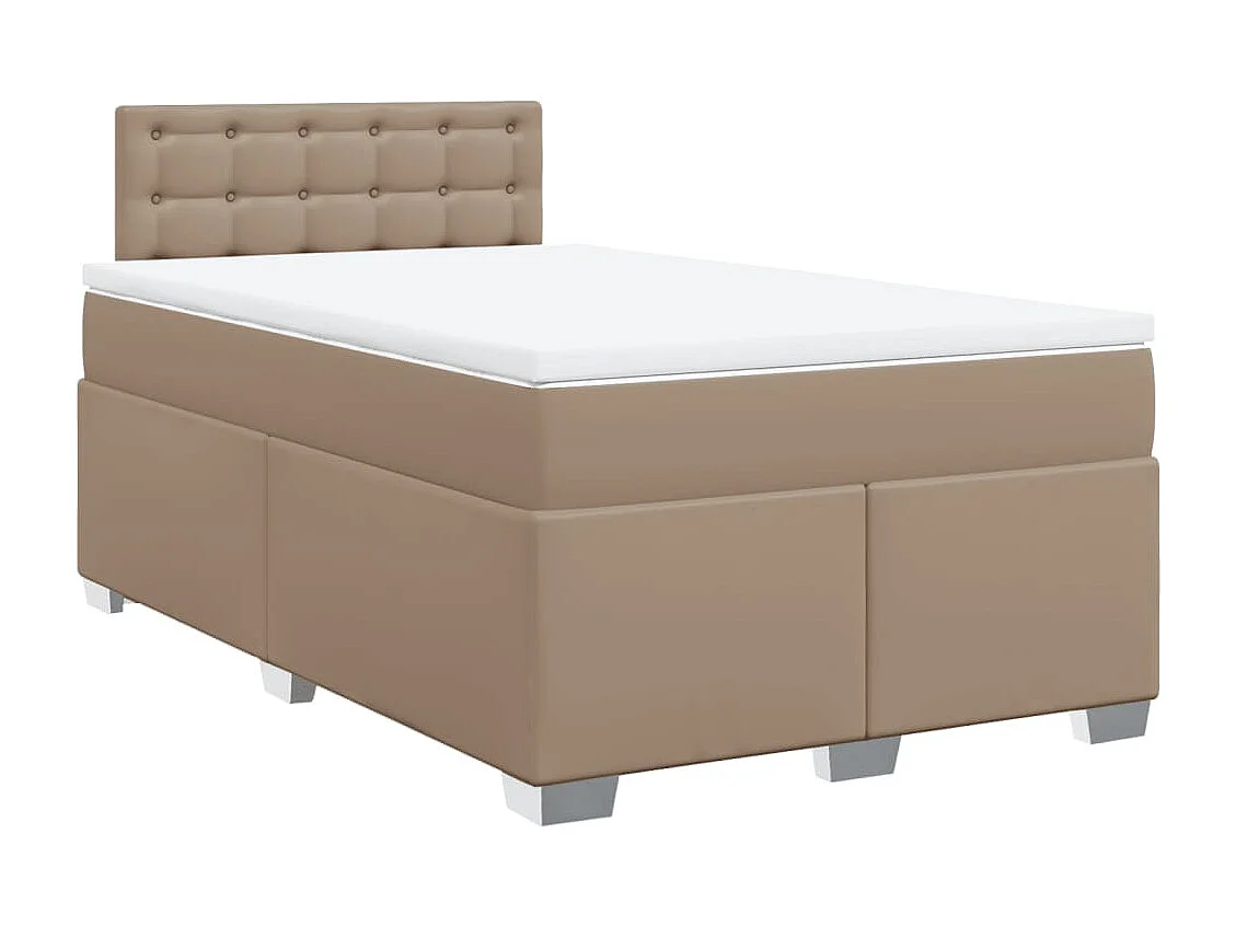 Boxspring met matras kunstleer cappuccinokleurig 120x200 cm