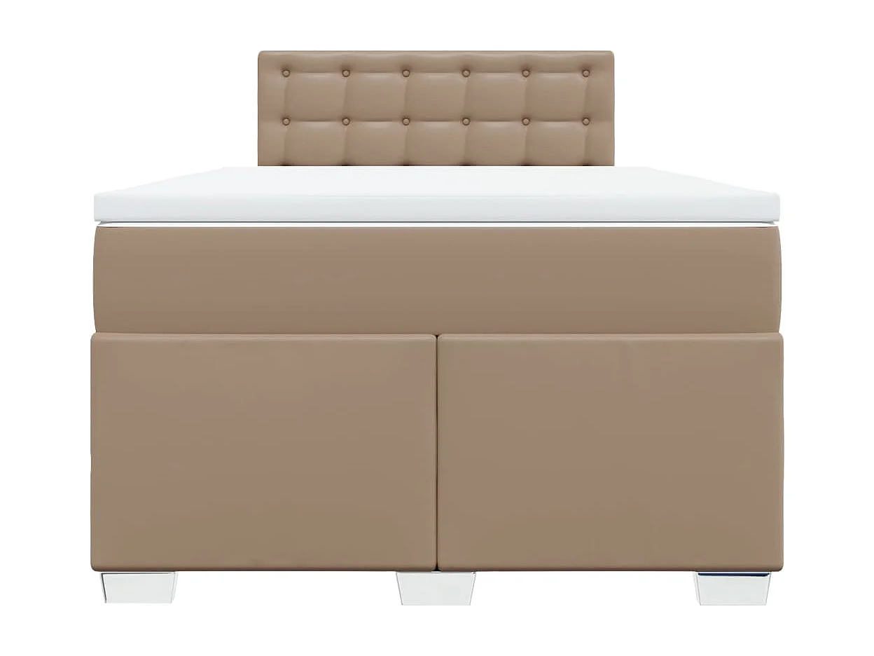 Boxspring met matras kunstleer cappuccinokleurig 120x200 cm