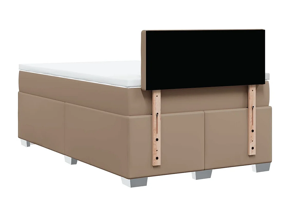 Boxspring met matras kunstleer cappuccinokleurig 120x200 cm