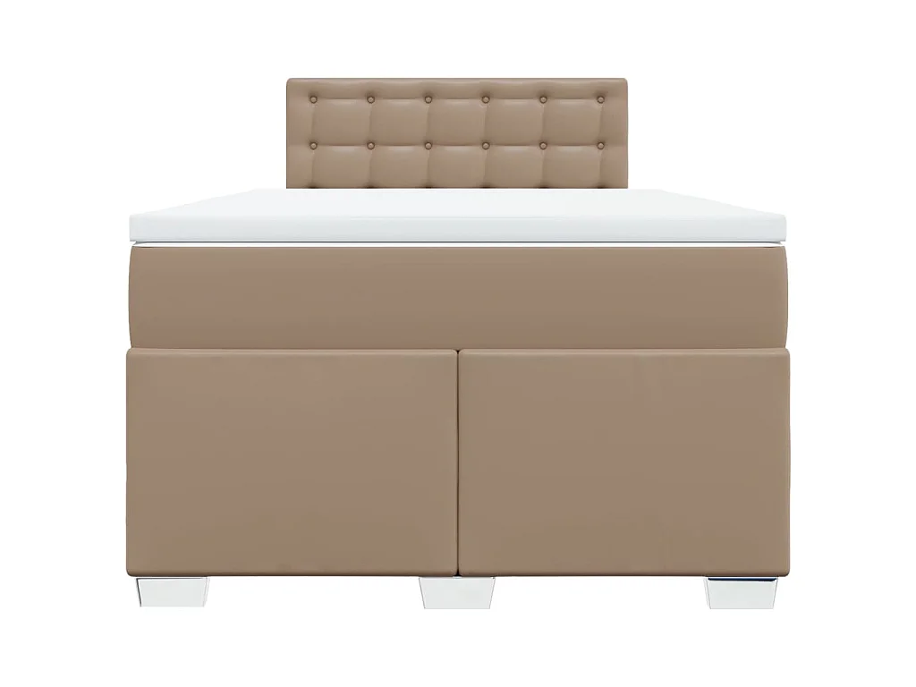 Boxspring met matras kunstleer cappuccinokleurig 120x200 cm