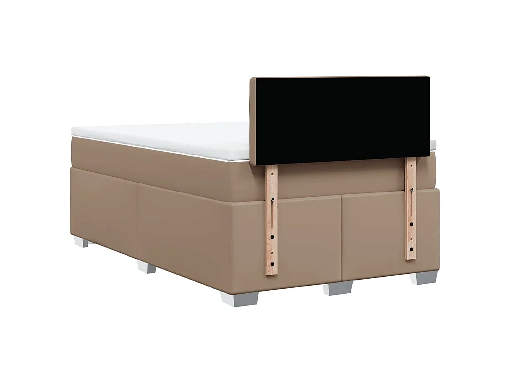 Boxspring met matras kunstleer cappuccinokleurig 120x200 cm