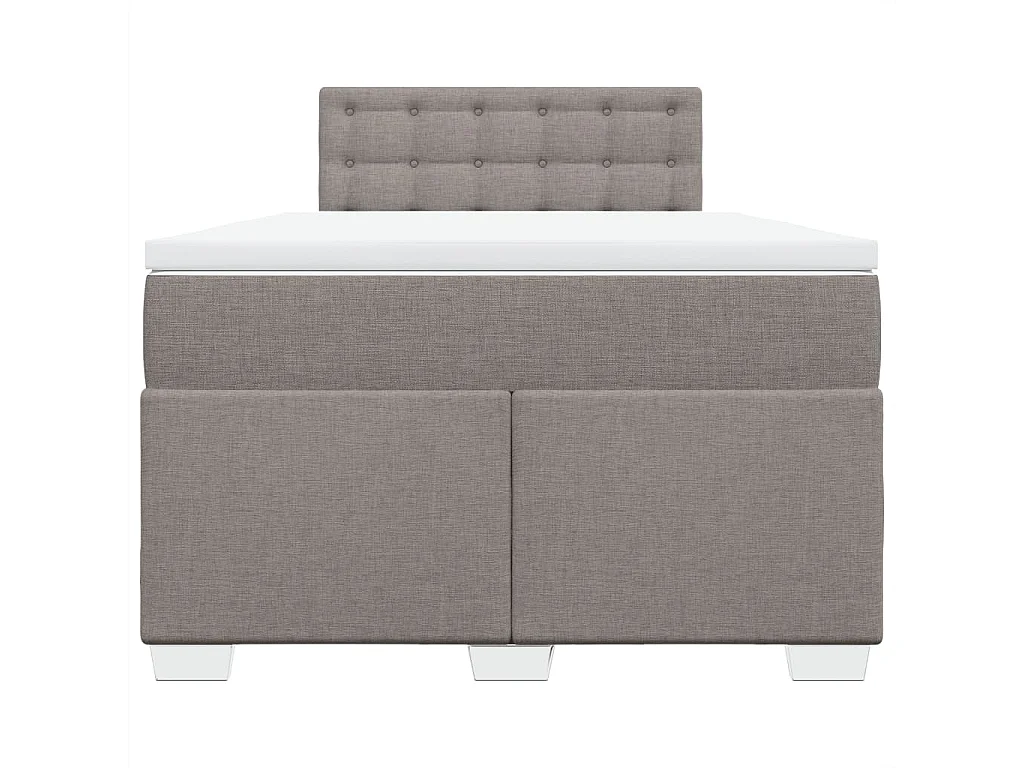 Sommier à lattes de lit avec matelas Taupe 120x200 cm Tissu