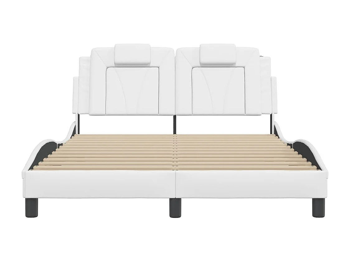 Bettgestell "Viana" mit LED ohne Matratze Weiß 140x200 cm