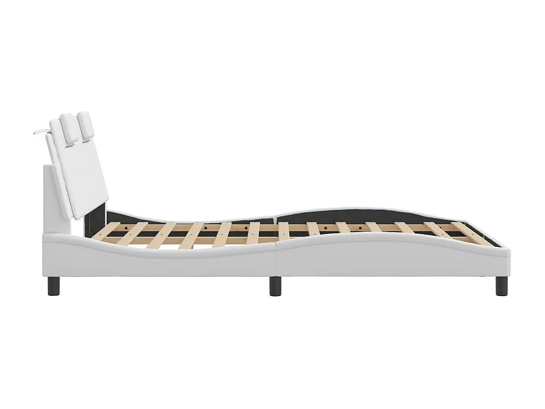Bettgestell "Viana" mit LED ohne Matratze Weiß 140x200 cm