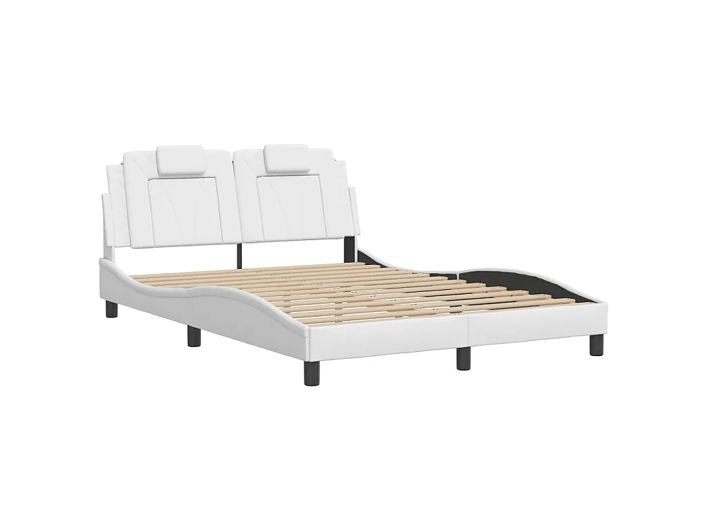 Cadre de lit Viana avec LED sans matelas blanc 140x200 cm