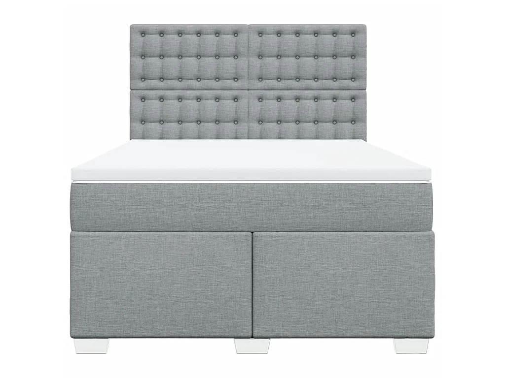 Giroletto a Molle con Materasso Grigio Chiaro 140x190cm Tessuto