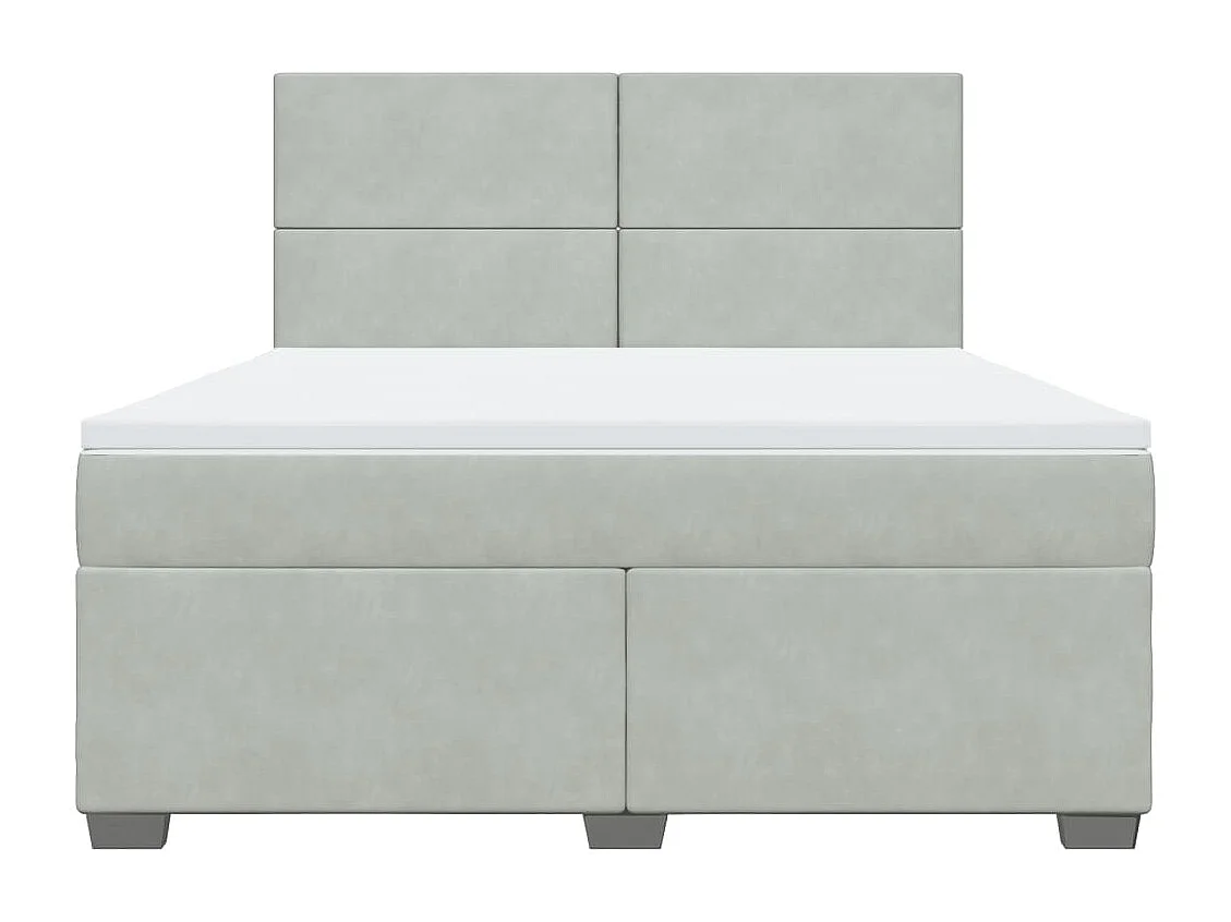 Sommier à lattes de lit et matelas Gris clair 180x200cm Velours