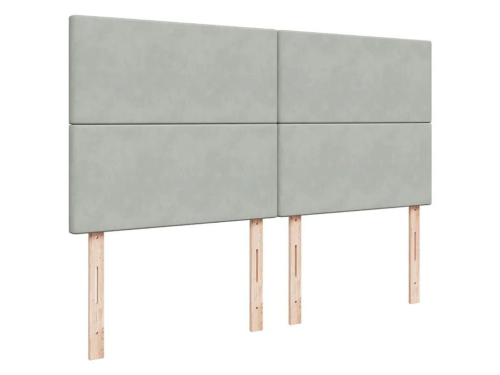 Giroletto a Molle con Materasso Grigio Chiaro 180x200cm Velluto