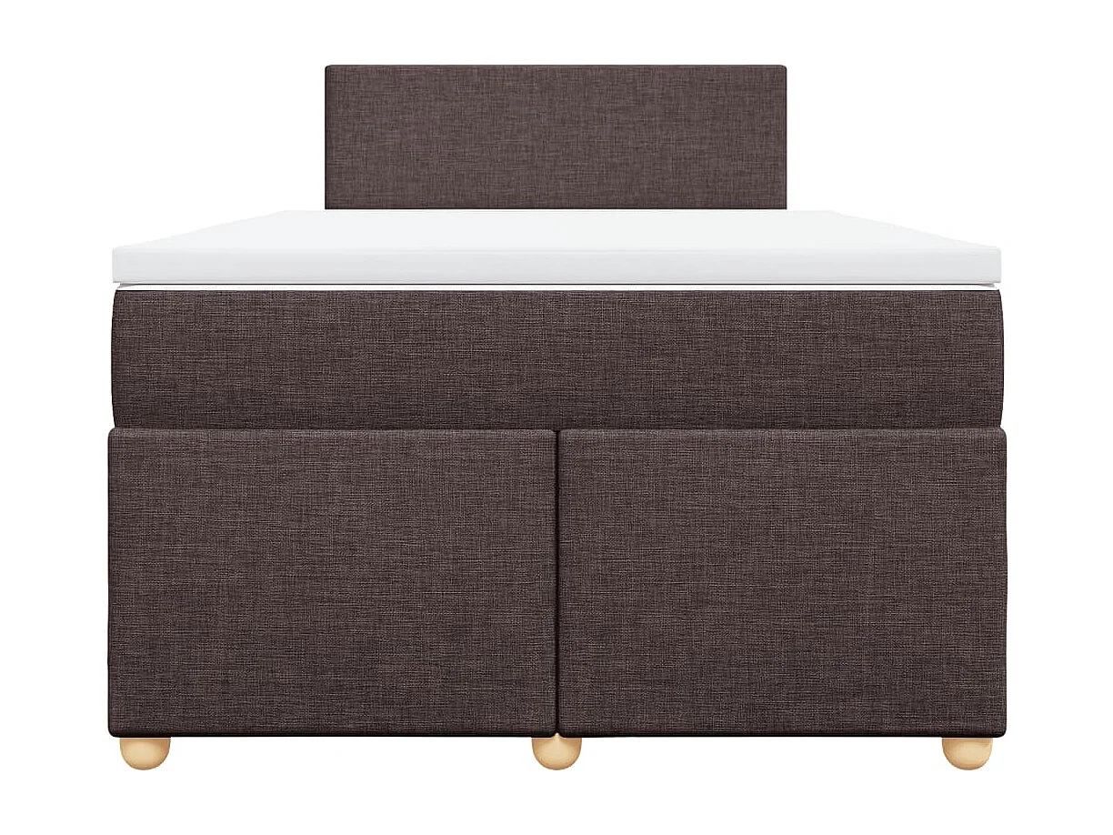 Boxspring met matras stof donkerbruin 120x200 cm