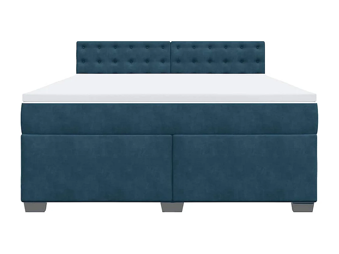 Boxspring met matras fluweel blauw 180x200 cm