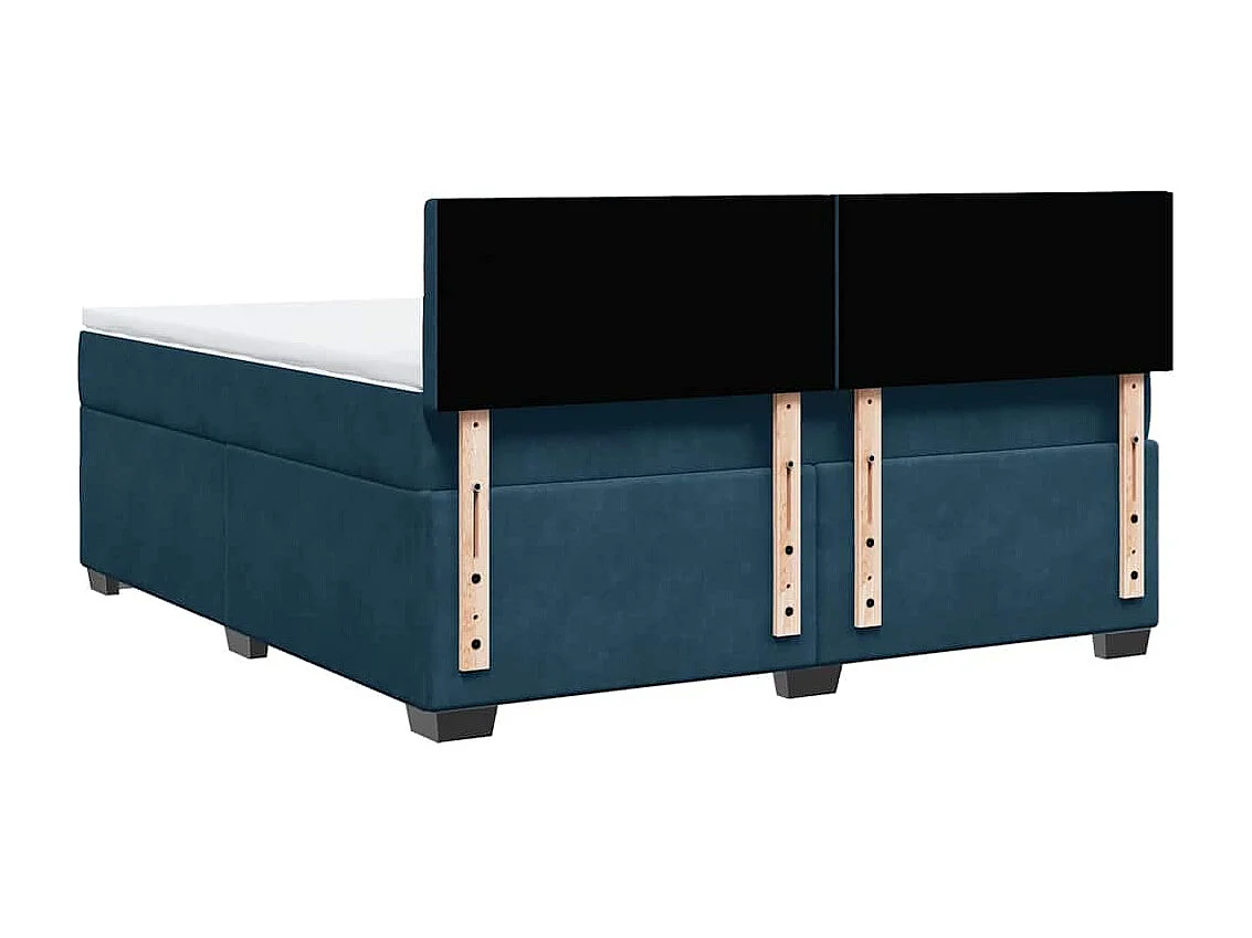 Boxspring met matras fluweel blauw 180x200 cm