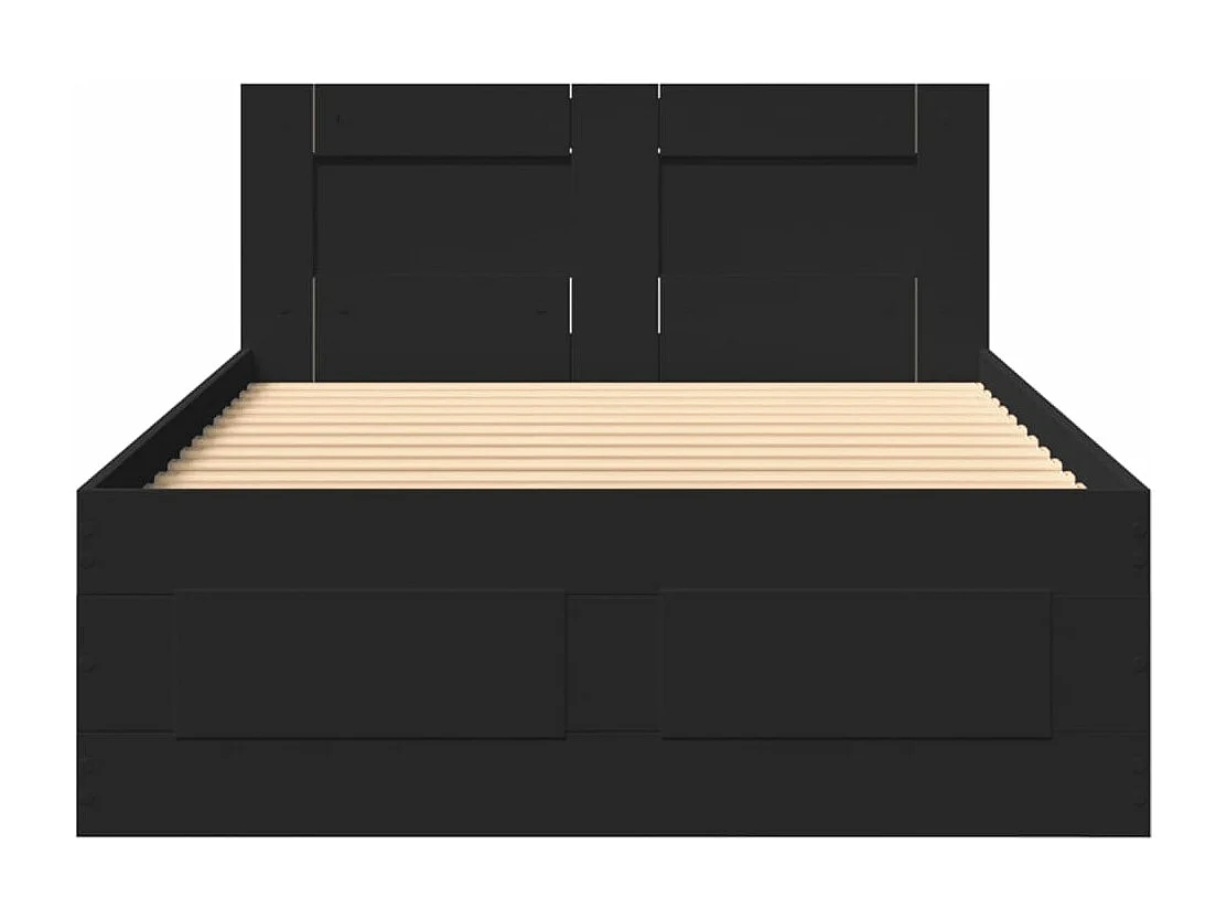 Estrutura cama c/ cabeceira sem colchão 90x200 cm preto