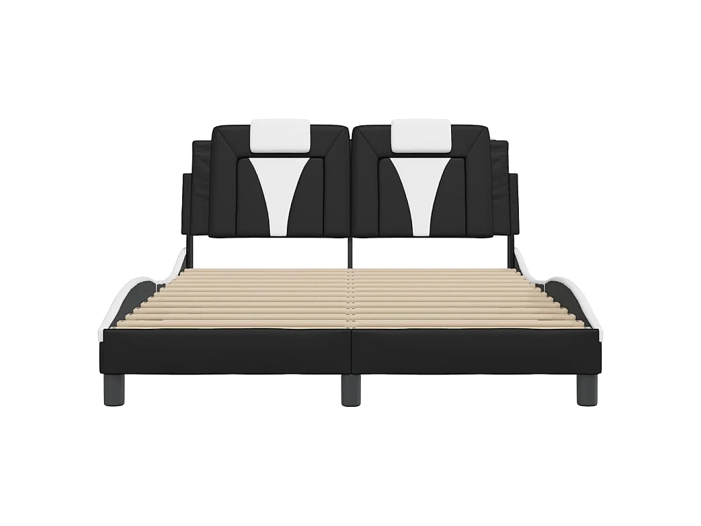 Estrutura de cama Viana com LED sem colchão 140x200cm preto/branco