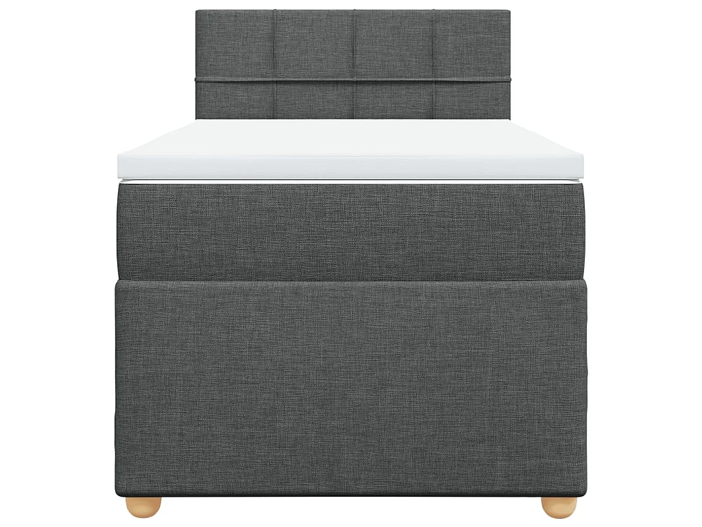 Boxspringbett mit Matratze Dunkelgrau 90x190 cm Stoff