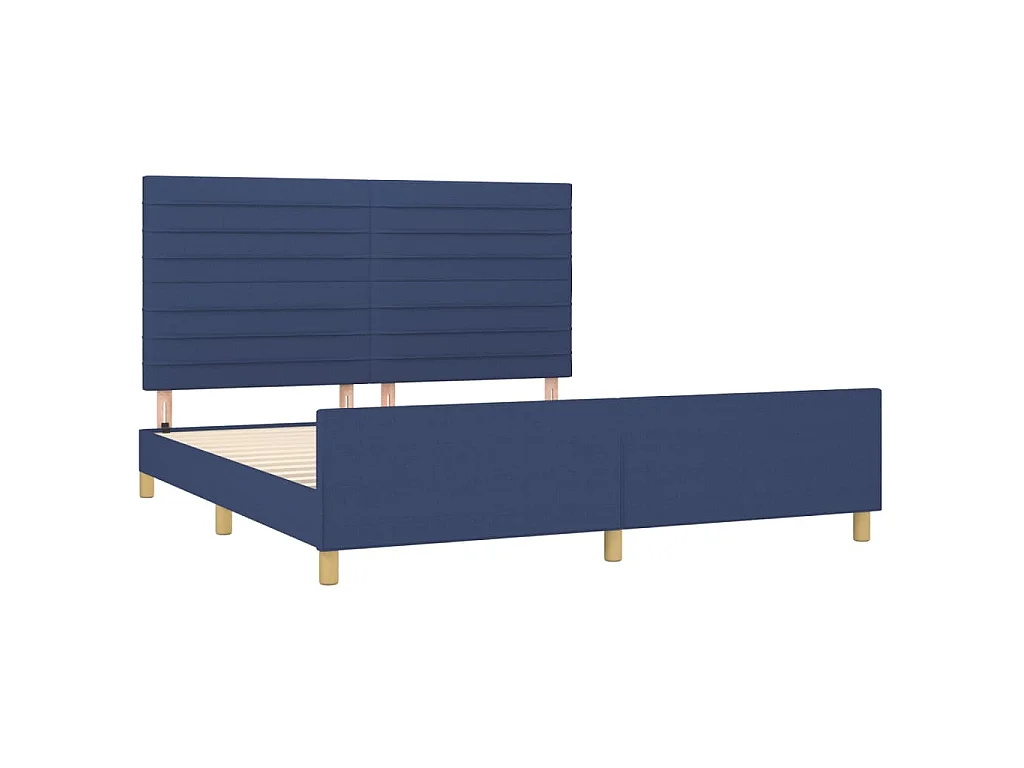 Cadre de lit sans matelas bleu 180x200 cm tissu