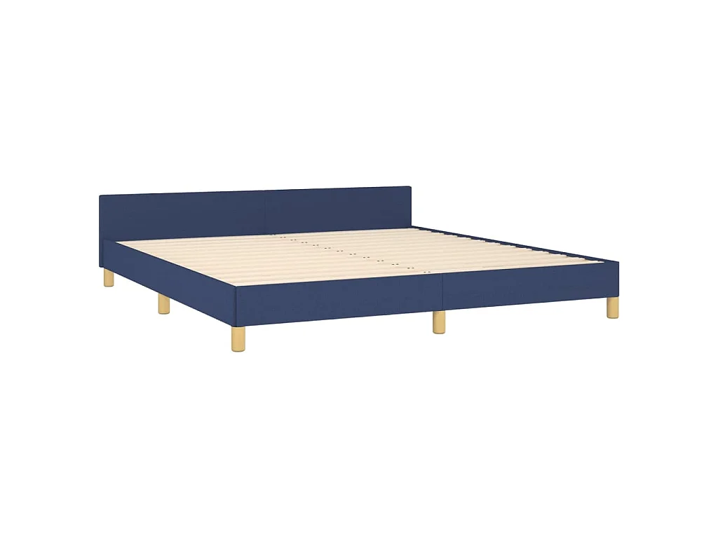 Cadre de lit sans matelas bleu 180x200 cm tissu