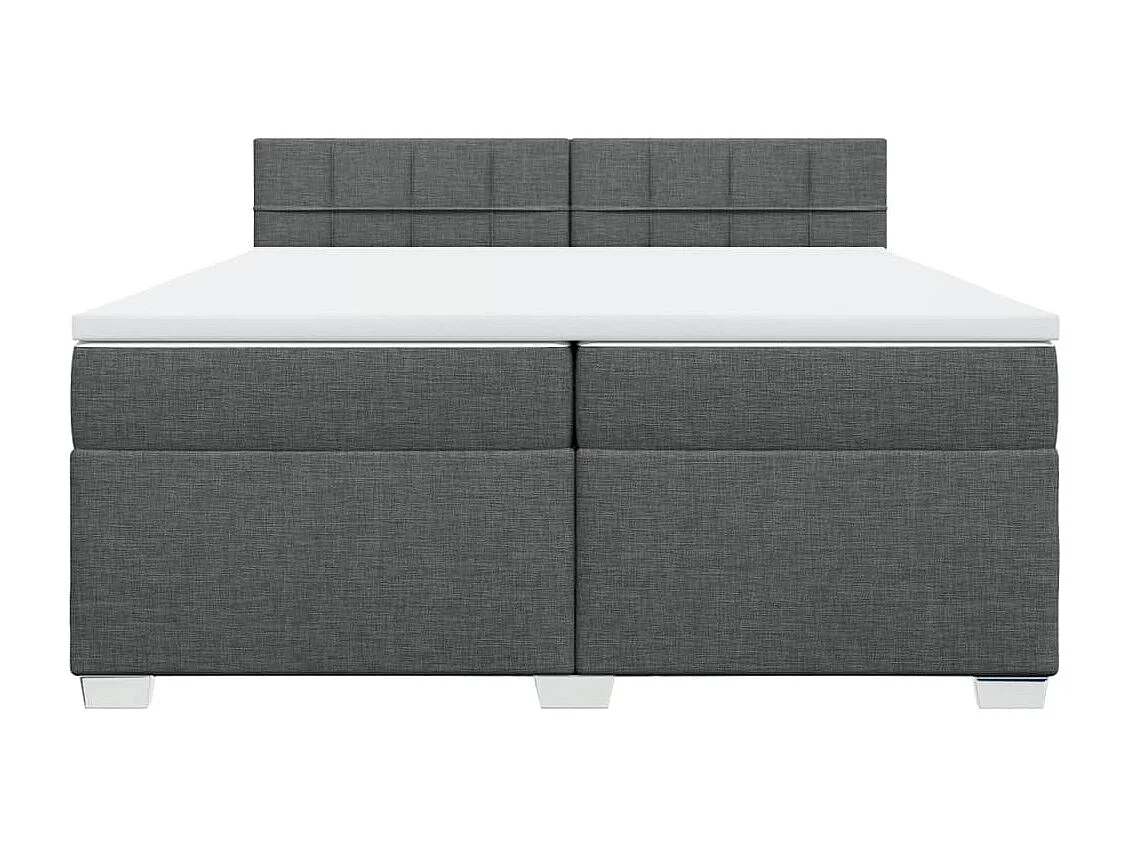 Sommier à lattes de lit avec matelas Gris foncé 200x200cm Tissu