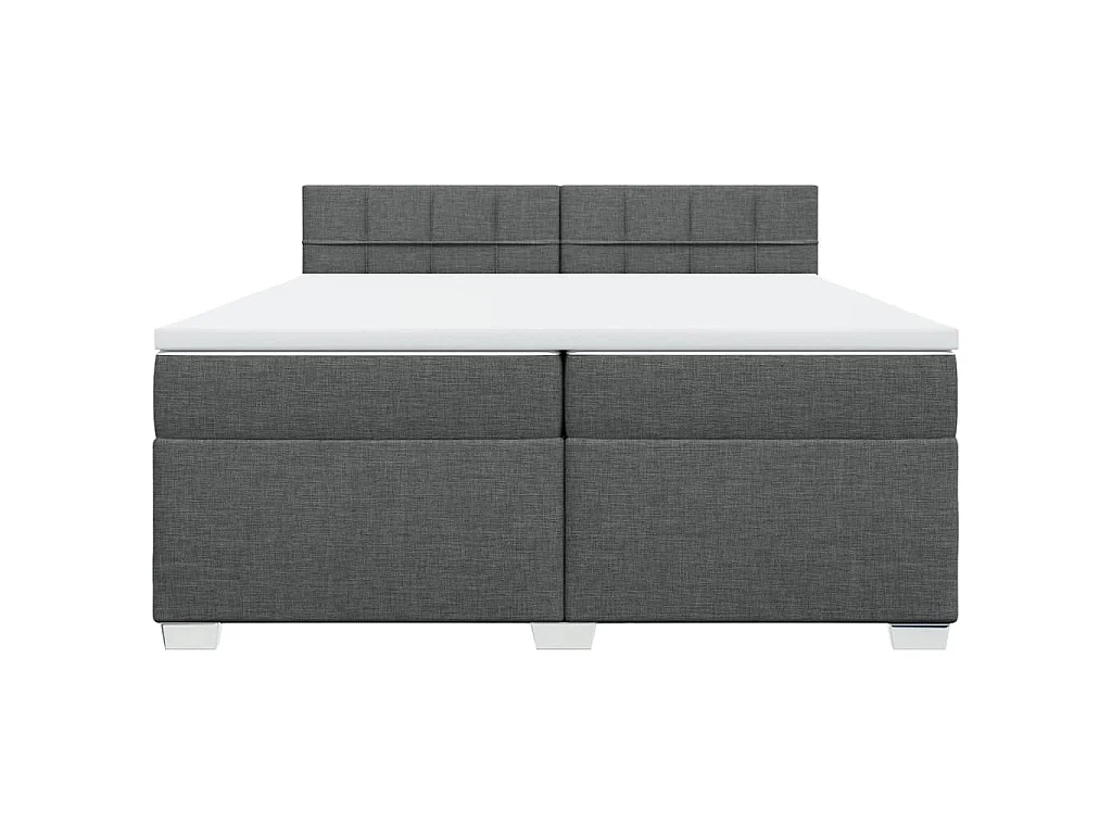 Boxspringbett mit Matratze Dunkelgrau 200x200 cm Stoff