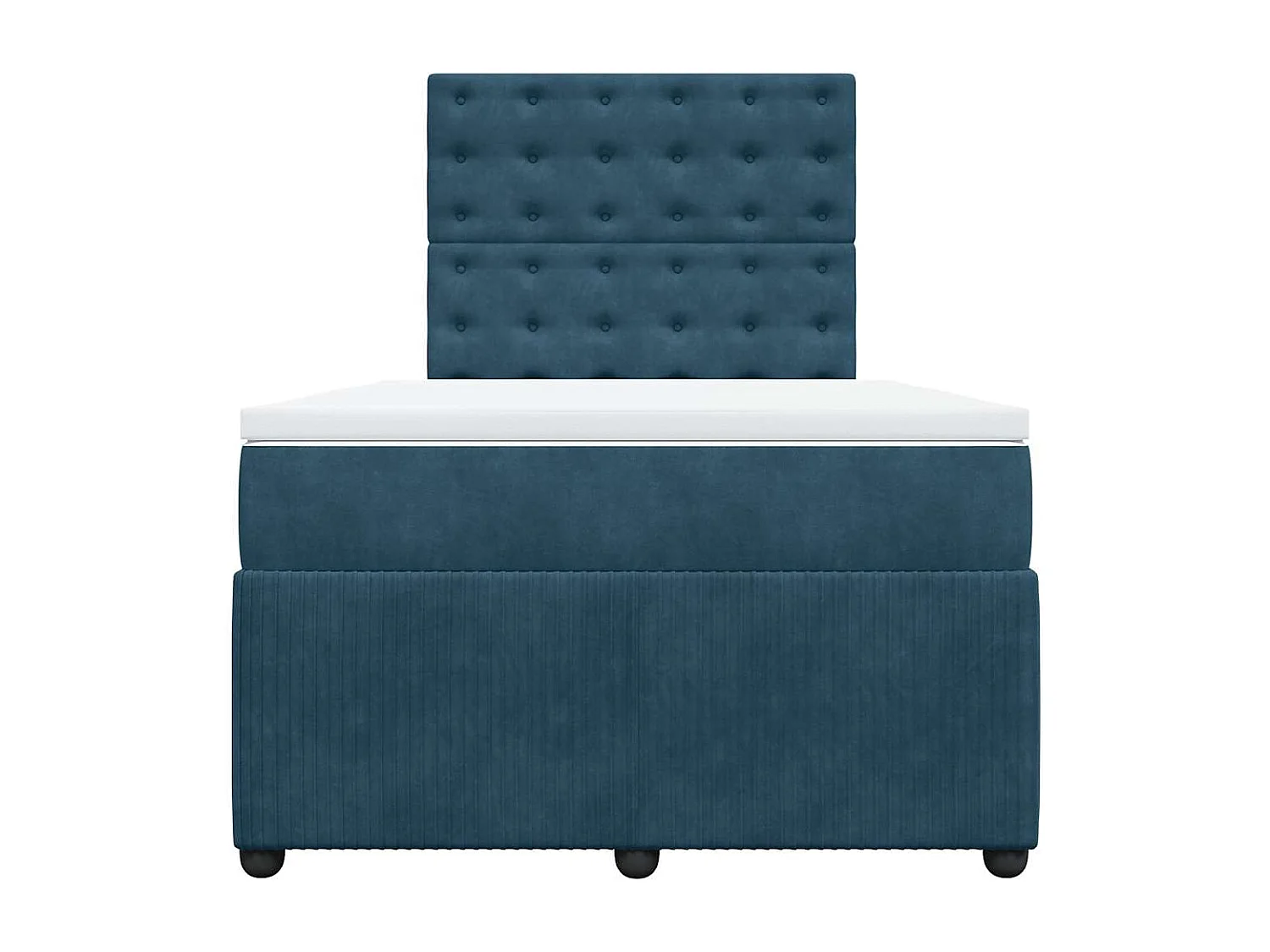 Cama box spring con colchón terciopelo azul 120x200 cm