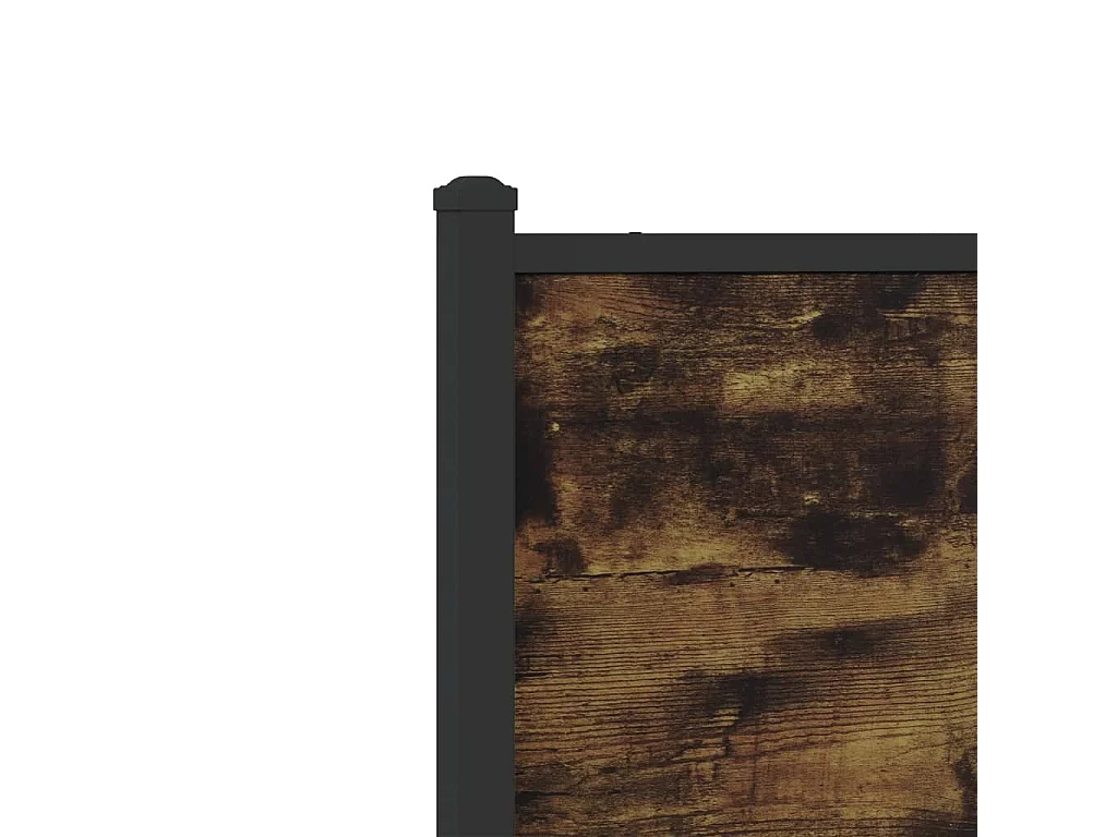 Cadre de lit en métal sans matelas chêne fumé 120x190 cm