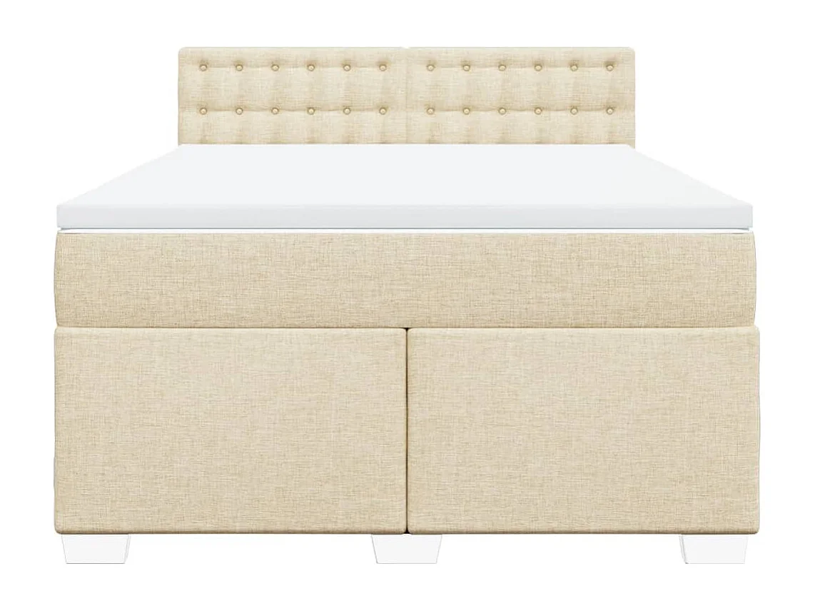 Giroletto a Molle con Materasso Crema 160x200 cm in Tessuto