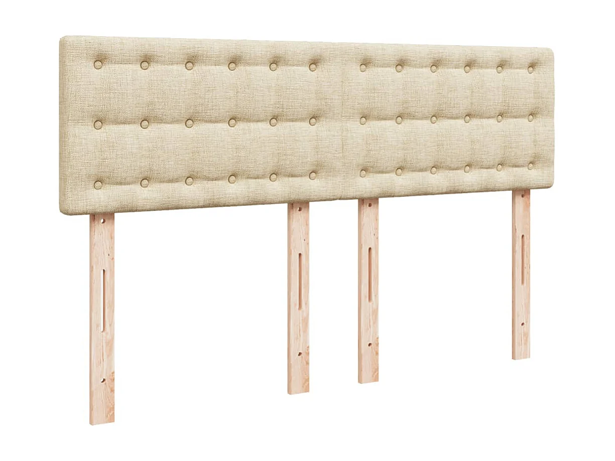 Giroletto a Molle con Materasso Crema 160x200 cm in Tessuto