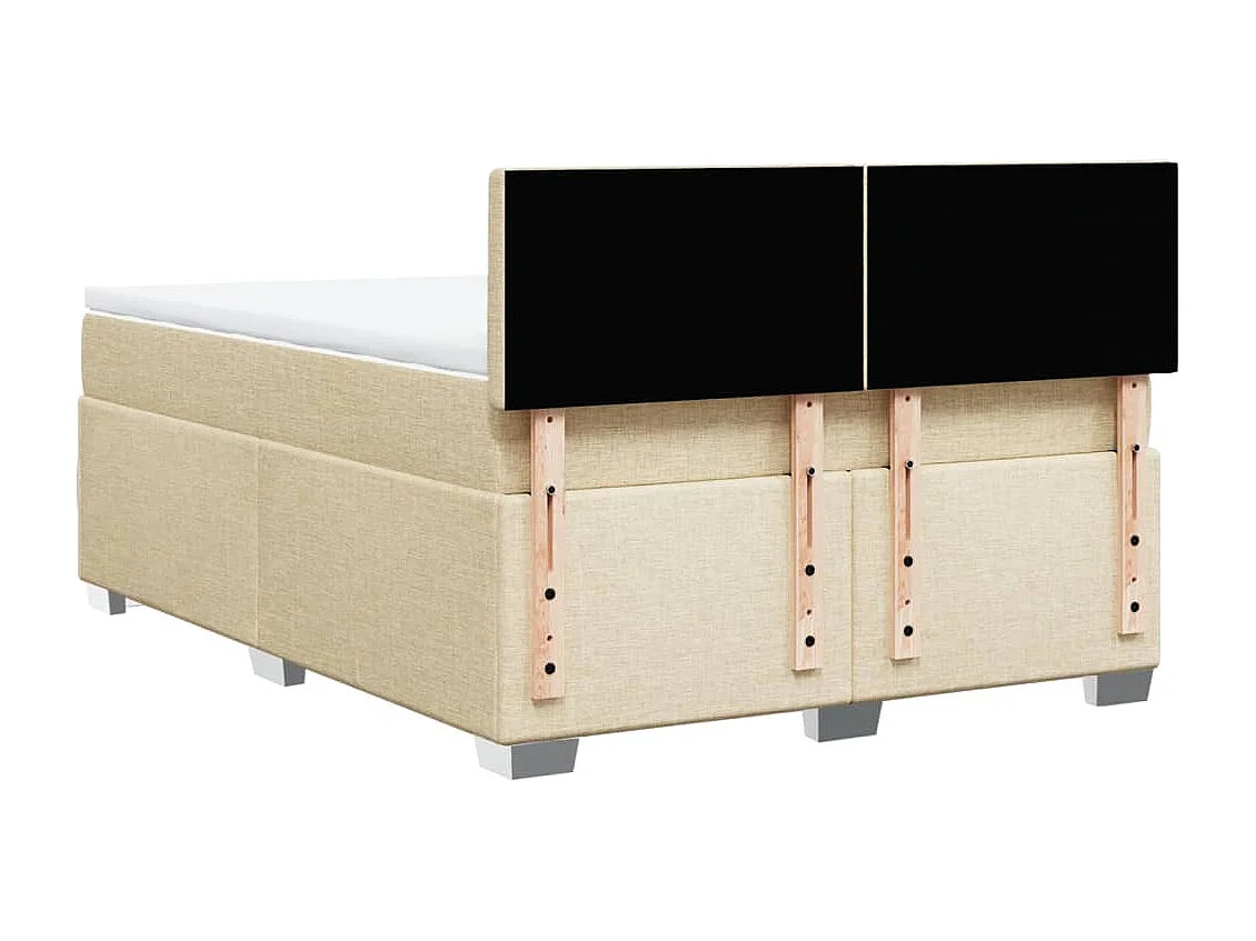 Giroletto a Molle con Materasso Crema 160x200 cm in Tessuto