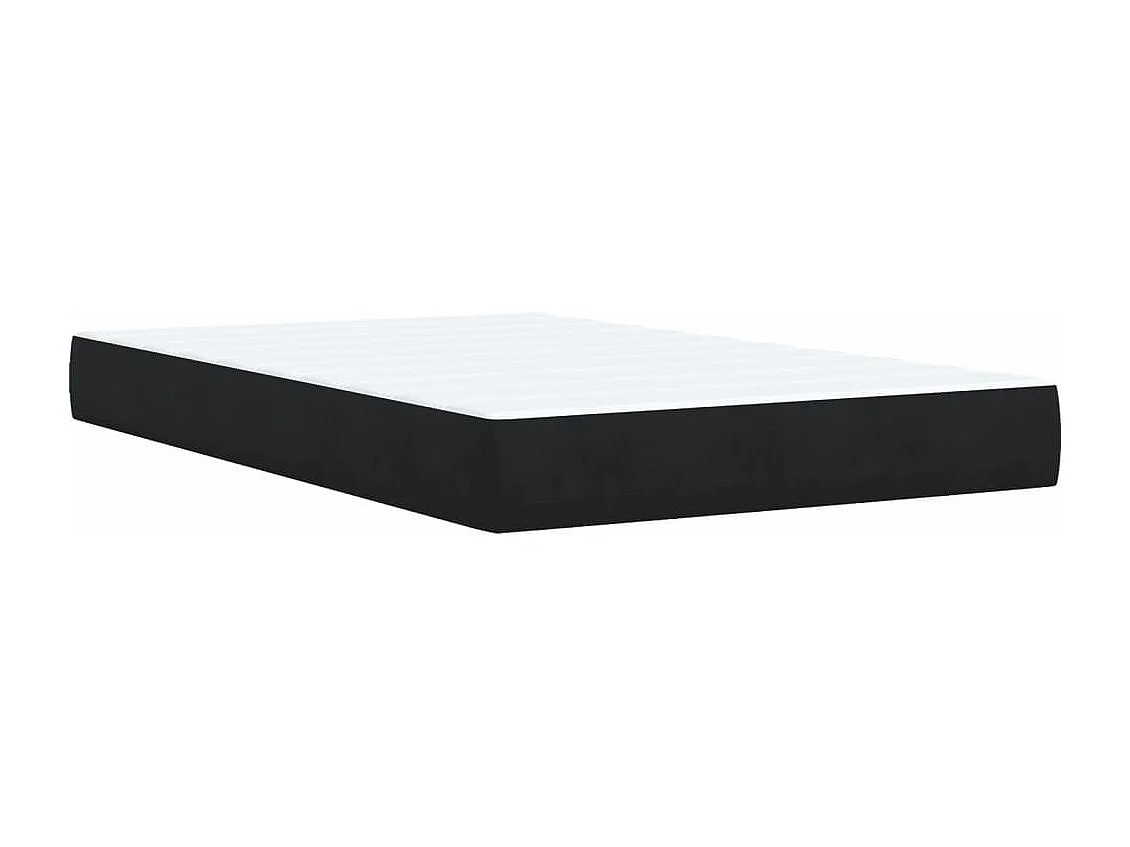 Cama box spring con colchón terciopelo negro 120x200 cm