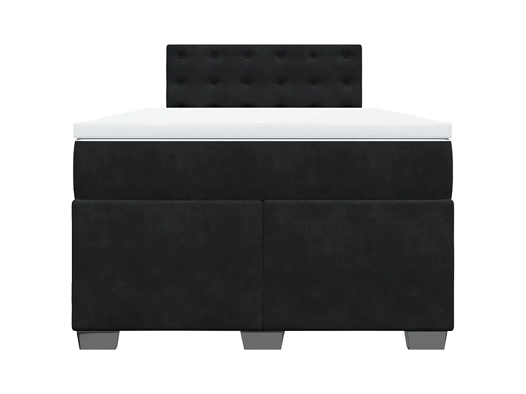 Boxspring met matras fluweel zwart 120x200 cm