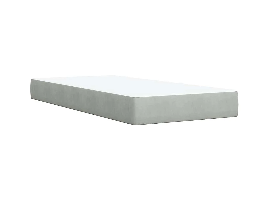 Sommier à lattes de lit et matelas Gris clair 100x200cm Velours
