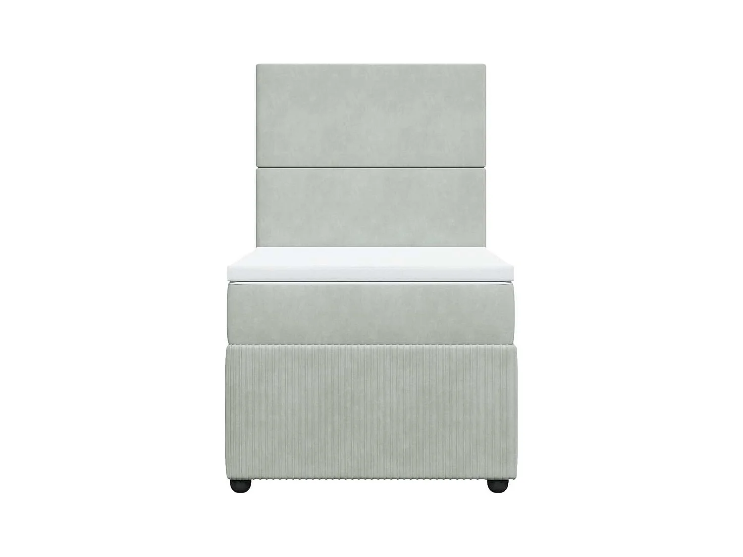 Sommier à lattes de lit et matelas Gris clair 100x200cm Velours