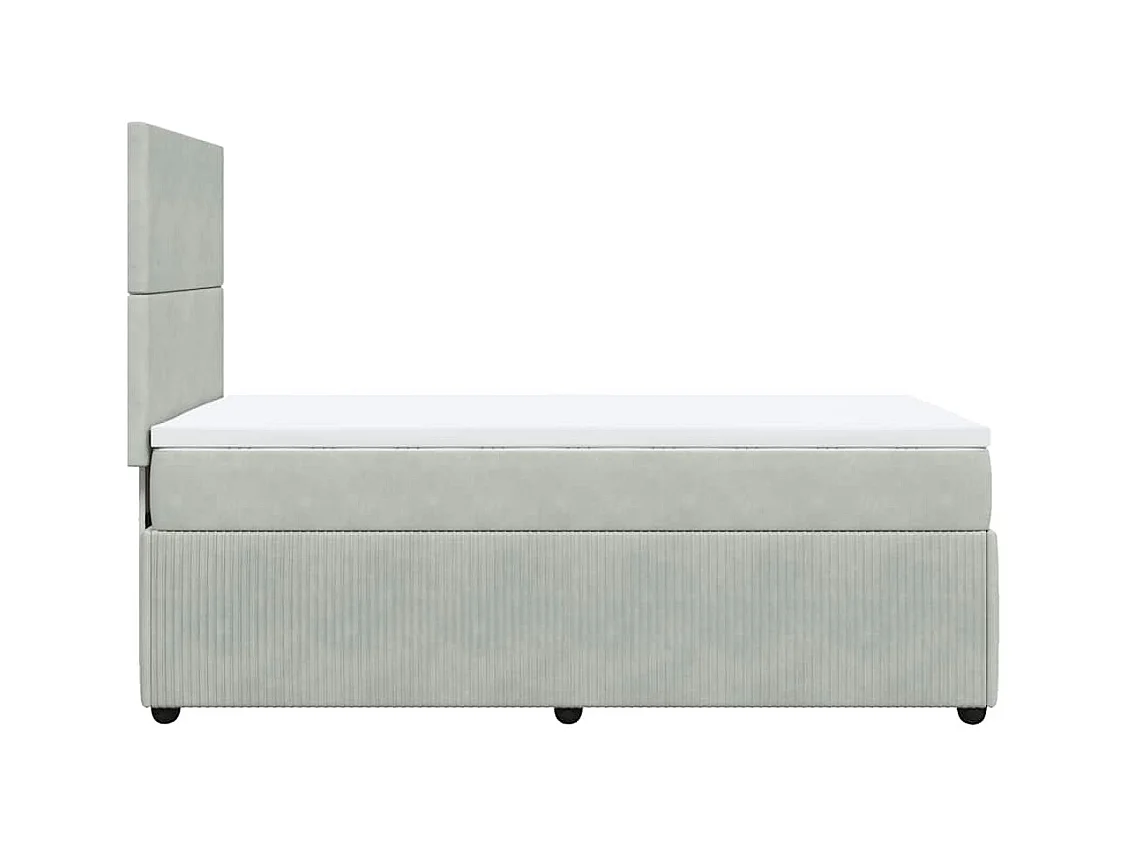 Sommier à lattes de lit et matelas Gris clair 100x200cm Velours