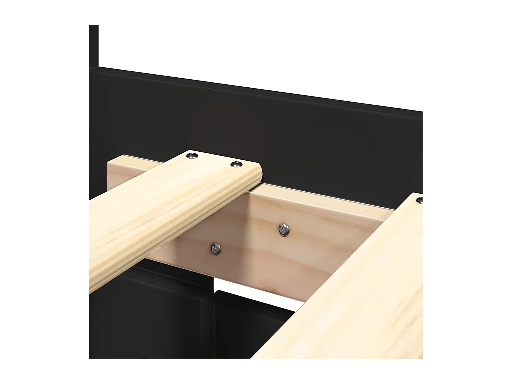 Bedframe met hoofdeinde zonder matras 160x200 cm zwart