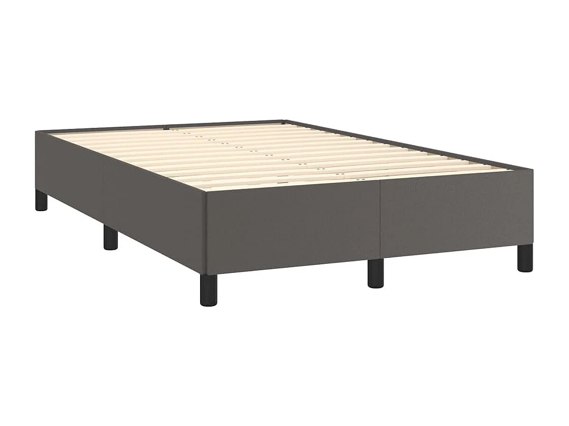 Boxspring met matras en LED kunstleer grijs 120x190 cm