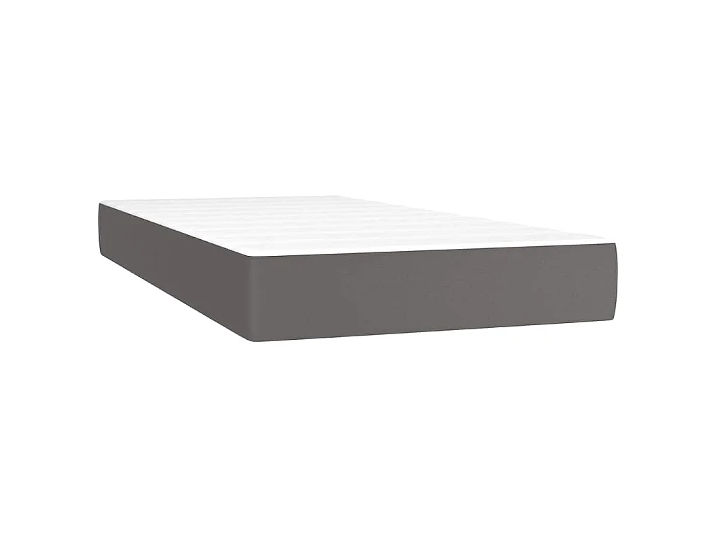 Sommier à lattes de lit matelas LED gris 120x190 cm similicuir